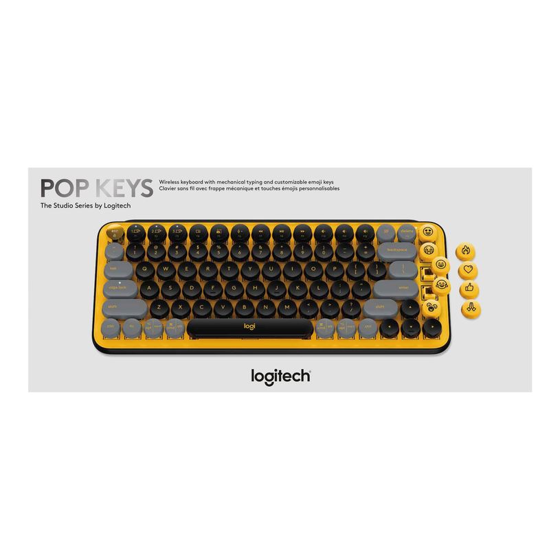 5099206101142-Logitech POP Keys - Clavier - sans fil - Bluetooth LE, Bluetooth 5.1 - Français - Brown -P_405188010_10-9