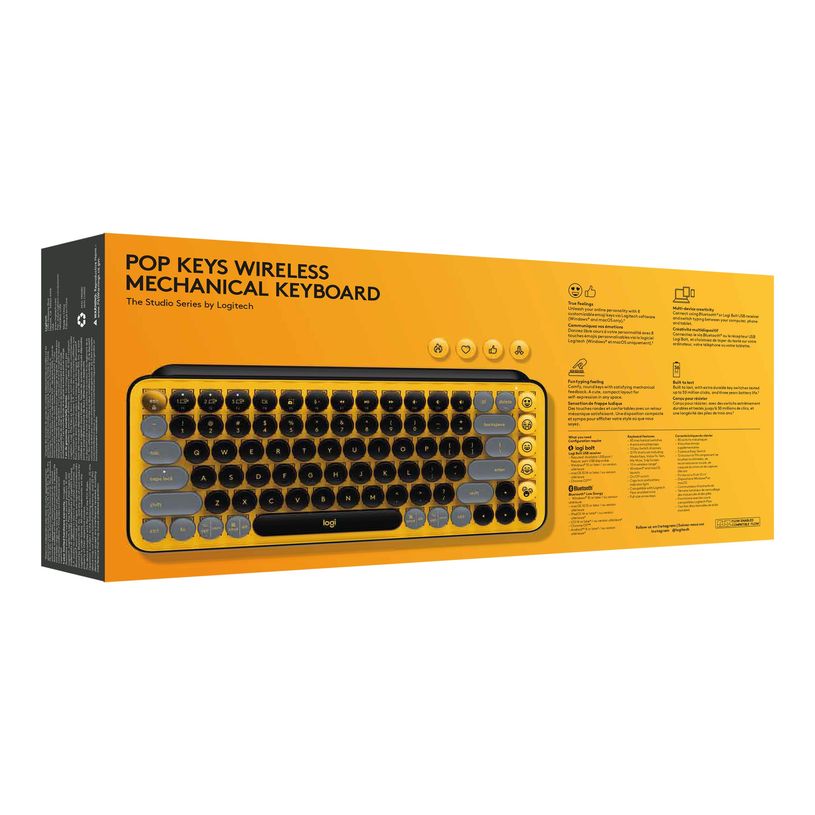 5099206101142-Logitech POP Keys - Clavier - sans fil - Bluetooth LE, Bluetooth 5.1 - Français - Brown-P_405188010_11-10