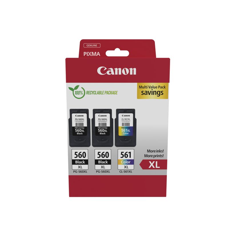 8714574679518-Canon PG-560XL /CL-561XL - Pack de 3 - noir x2, couleur (cyan, magenta, jaune) - cartouche-P_405188428_1-0