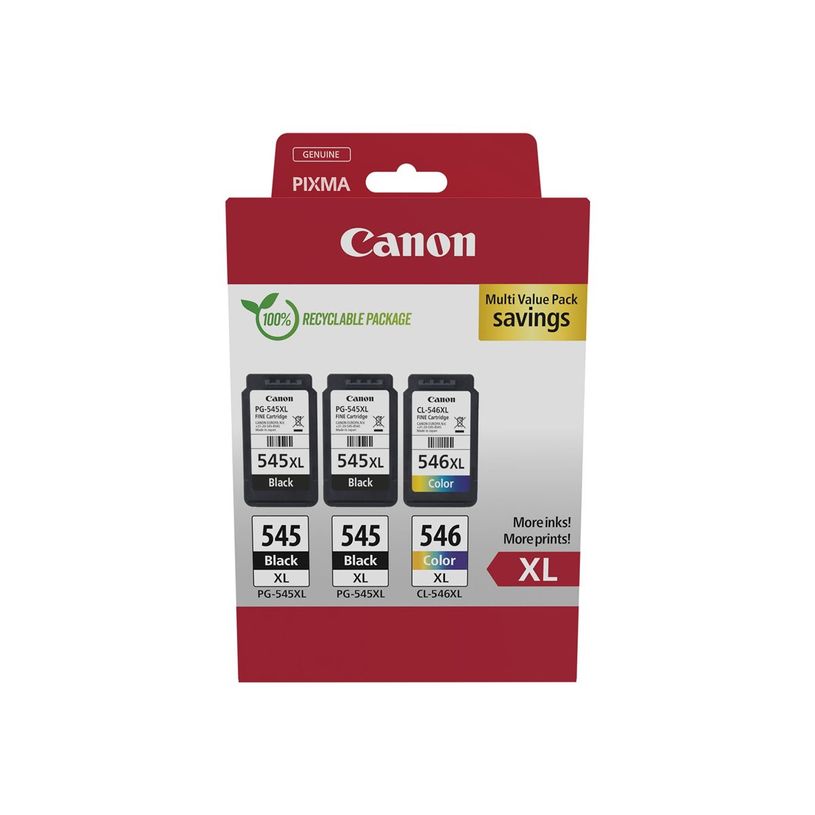 8714574680026-Canon PG-545XL/CL-546XL - Pack de 3 - noir x2, couleur (cyan, magenta, jaune) - cartouche -P_405188432_2-1