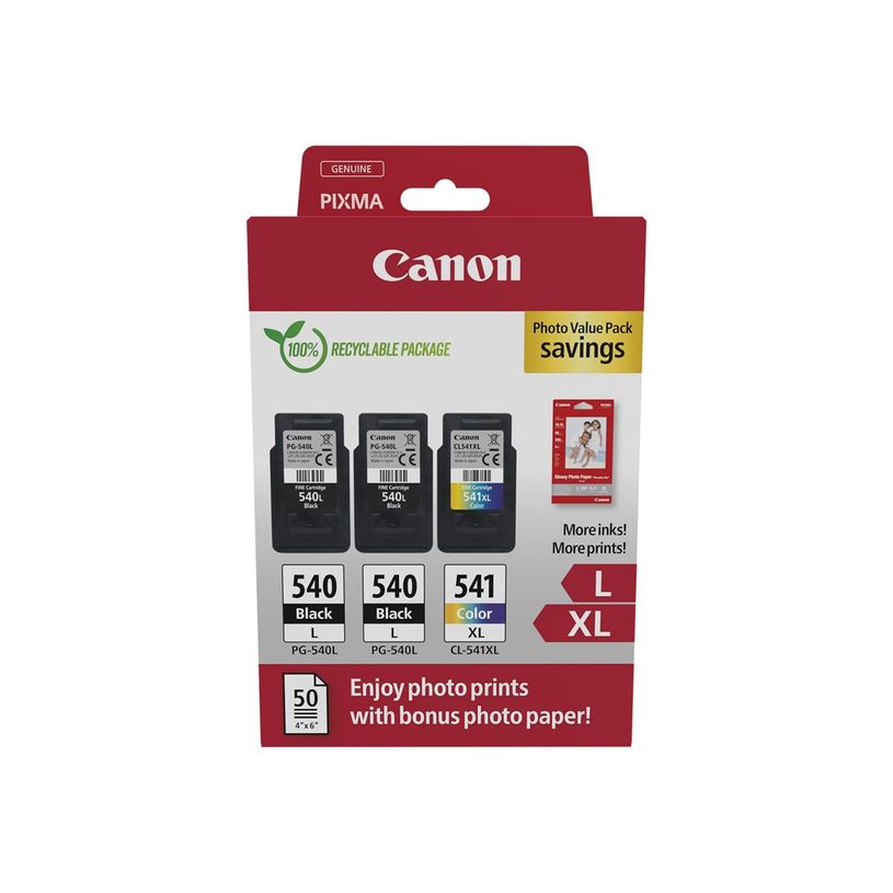 8714574679693-Canon PG-540L/CL-541XL - Pack de 3 - noir x2, couleur (cyan, magenta, jaune) + pack photo -P_405188438_2-1