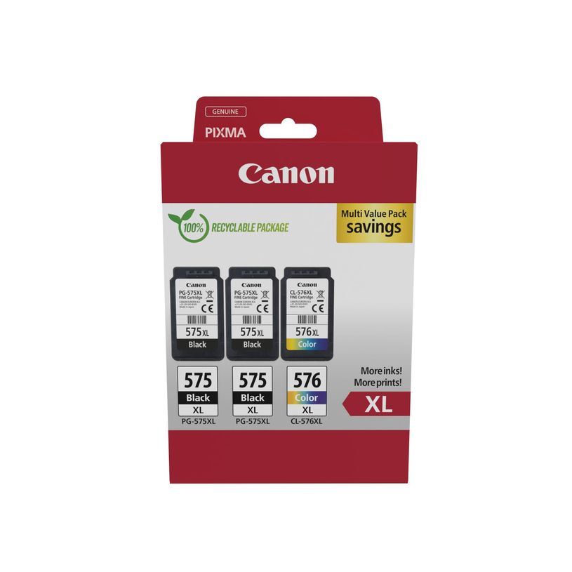 8714574679617-Canon PG-575XL/CL-576XL - Pack de 3 - noir x2, couleur (cyan, magenta, jaune) - cartouche -P_405188442_1-0