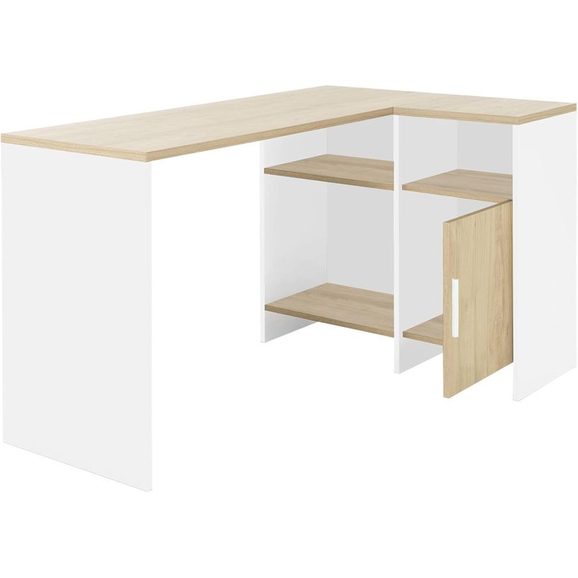 0404051884648-Bureau d'angle LIVERPOOL - blanc et imitation chêne clair-P_405188464_2-1