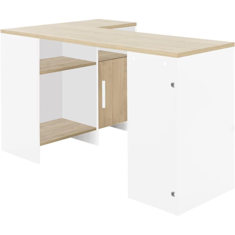 0404051884648-Bureau d'angle LIVERPOOL - blanc et imitation chêne clair-P_405188464_3-2