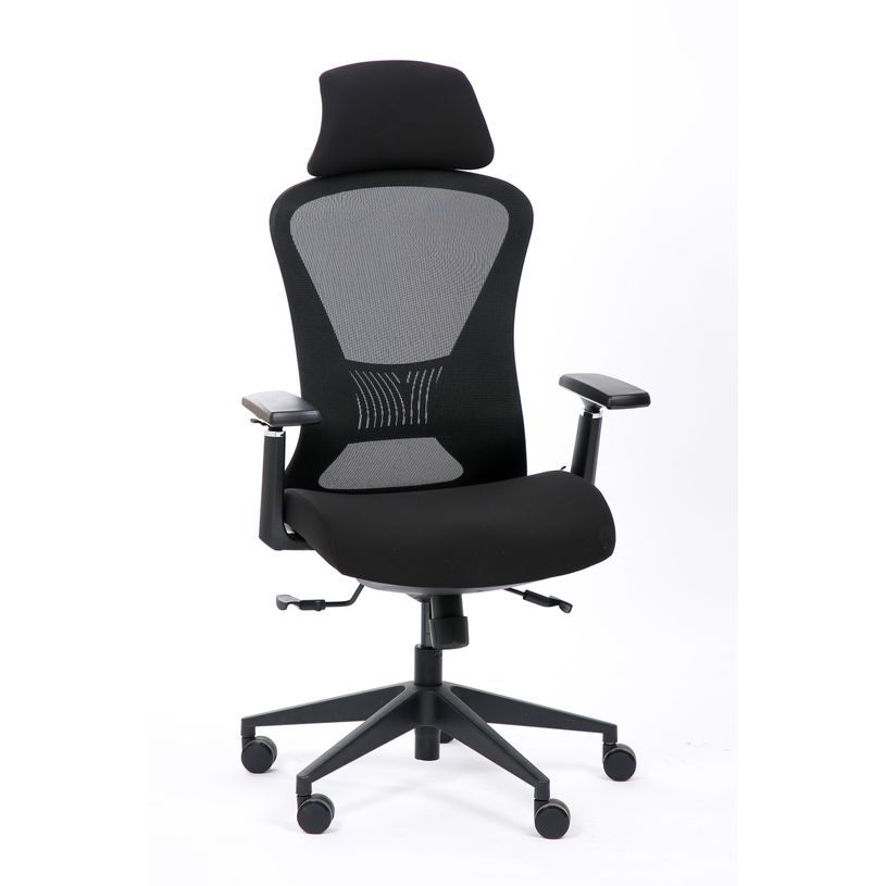 0404051884686-Fauteuil de bureau DESIGNER - Accoudoirs réglables - Appuie-tête - noir-P_405188468_1-0