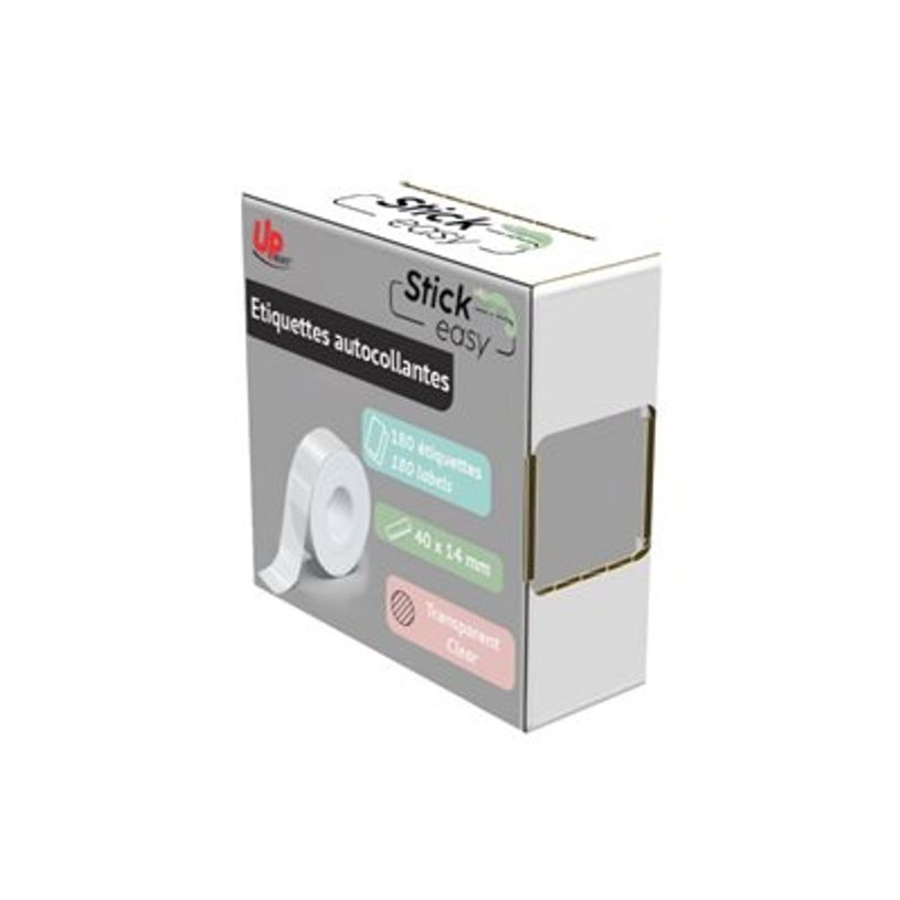 3584770436971-Uprint - Rouleau de 180 étiquettes pour étiqueteuse Stick Easy UP21 - transparent - 14 x-P_405188504_1-1