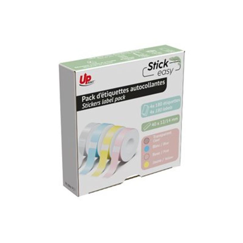 3584770436988-Uprint - 4 rouleaux de 180 étiquettes pour étiqueteuse Stick Easy UP21 - transparent et -P_405188505_3-2