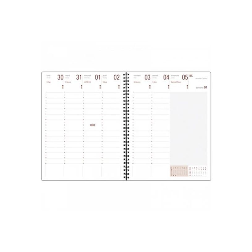 3664447208404-Agenda spiralé Galway - 1 semaine sur 2 pages - 22 x 28 cm - olive - Oberthur-P_405188519_1-1