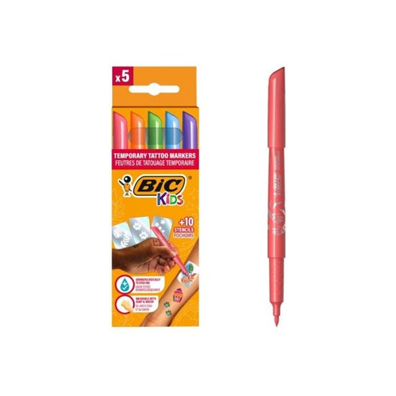 3086123737617-BIC KiDS Temporary Tattoo - Marqueur - non permanent - couleurs assorties-P_405188808_1-0