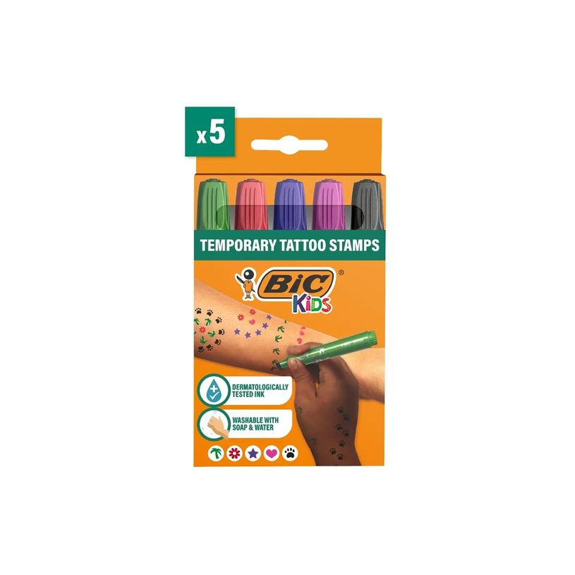 3086123737112-BIC KiDS Temporary Tattoo - Sellos - no permanente - colores surtidos (paquete de 5)-P_405188809_2-2