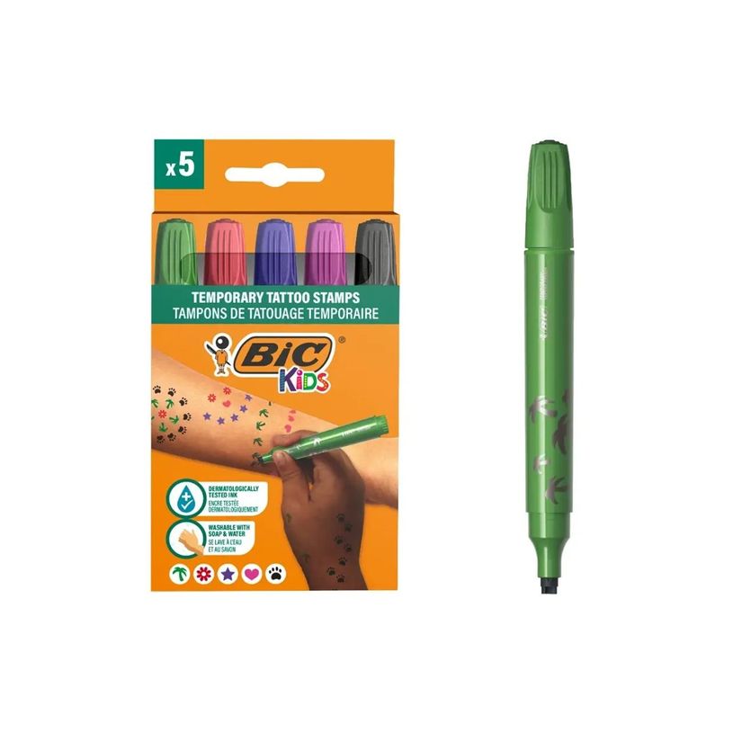 3086123737112-BIC KiDS Temporary Tattoo - Sellos - no permanente - colores surtidos (paquete de 5)-P_405188809_3-3