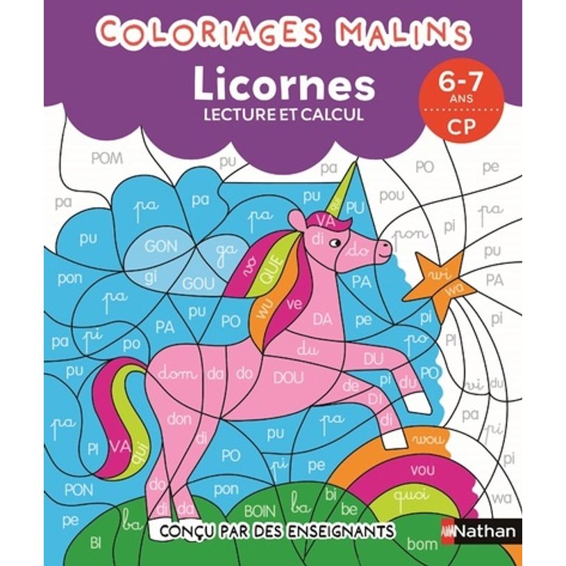9782095029654-Coloriages malins - Licornes : lecture et calcul - 6-7 ans CP-P_405188915_1-0