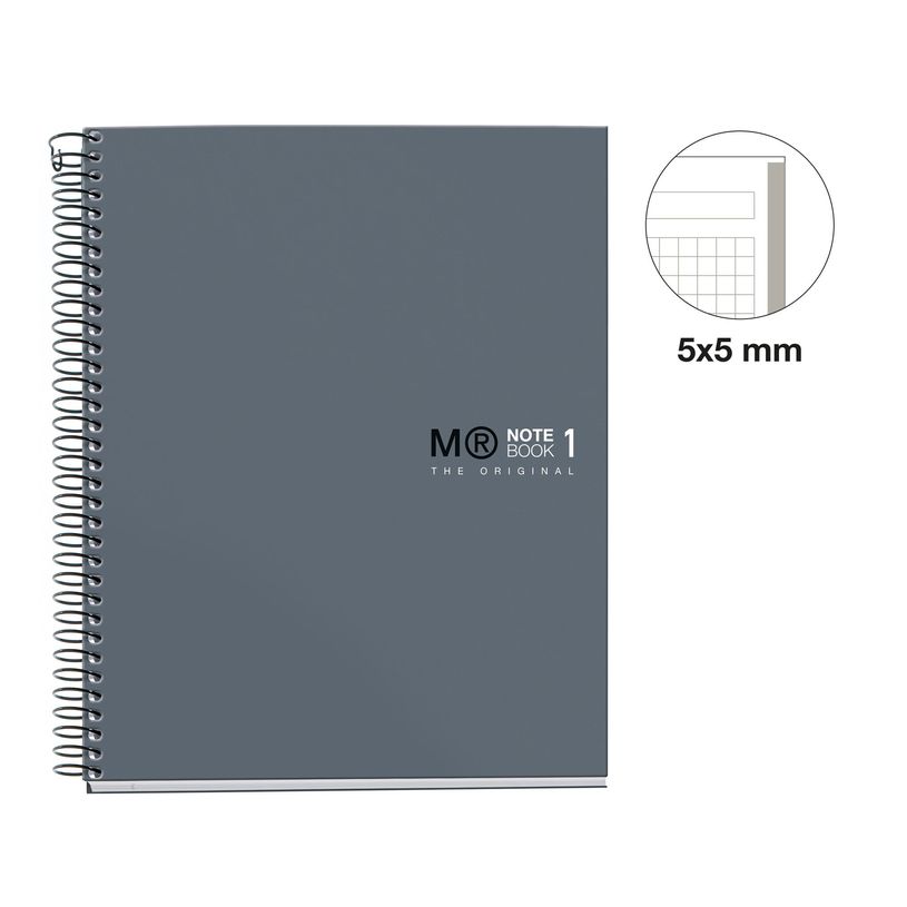 8422593466988-Notebook The Original, Couverture rigide, A5, quadrillage 5x5 mm, 80 feuilles de 1 couleurs, Miquelrius--1