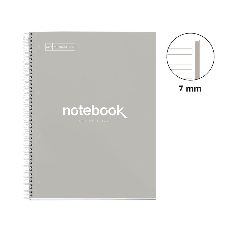 8422593467183-Notebook Emotions, Couverture rigide, A4, lignes horizontales 7 mm, 80 feuilles de 1 couleur, Miquelriu--1