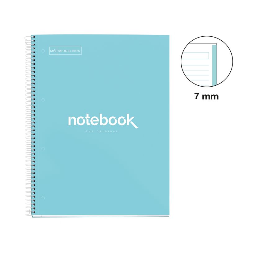 8422593486078-Notebook Emotions, Couverture rigide, A4, lignes horizontales 7 mm, 80 feuilles de 1 couleur, Miquelriu--1
