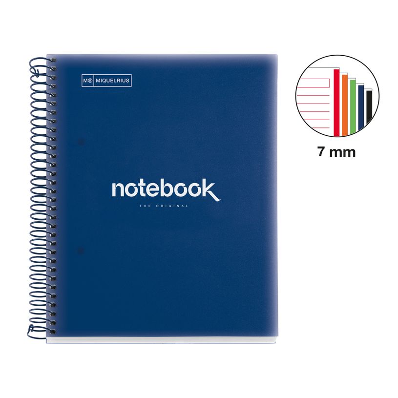 8422593499498-Notebook Emotions, Couverture souple, A5, lignes horizontales 7 mm, 120 feuilles de 5 couleurs, Miquelr--1