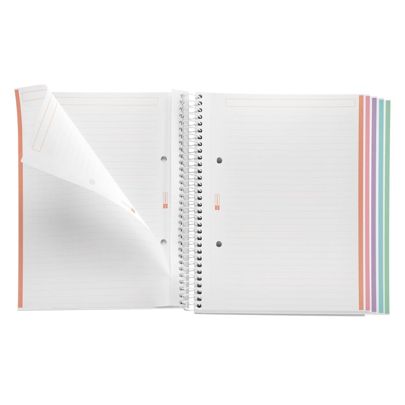 8422593499504-Notebook Emotions, Couverture souple, A5, lignes horizontales 7 mm, 120 feuilles de 5 couleurs, Miquelr--2