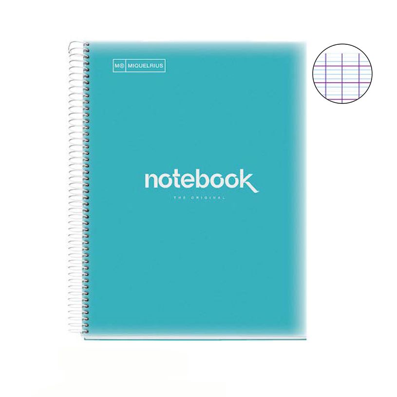 8422593021040-Notebook Emotions, Couverture souple, A4, séyès, 80 feuilles de 1 couleur, Miquelrius, Bleu Ciel.--1