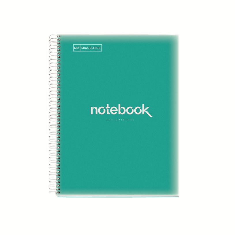 8422593021347-Notebook Emotions, Couverture souple, A4, séyès, 80 feuilles de 1 couleur, Miquelrius, Turquoise.--0