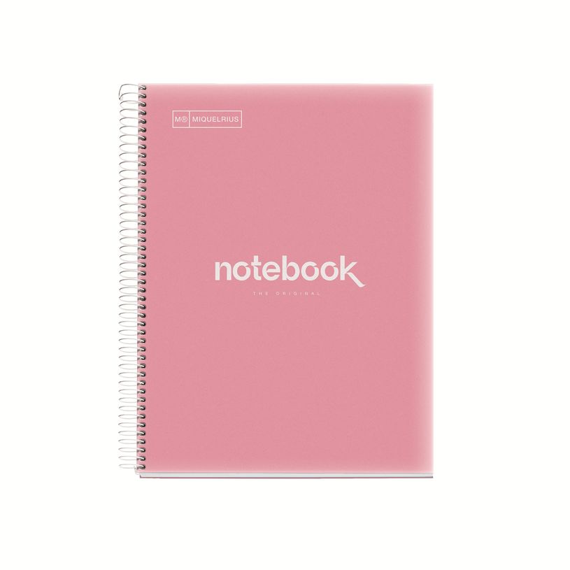 8422593021361-Notebook Emotions, Couverture souple, A4, séyès, 80 feuilles de 1 couleur, Miquelrius, Rose.--0