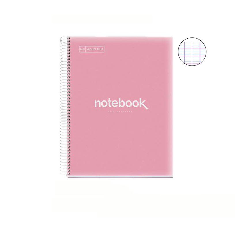 8422593021361-Notebook Emotions, Couverture souple, A4, séyès, 80 feuilles de 1 couleur, Miquelrius, Rose.--1