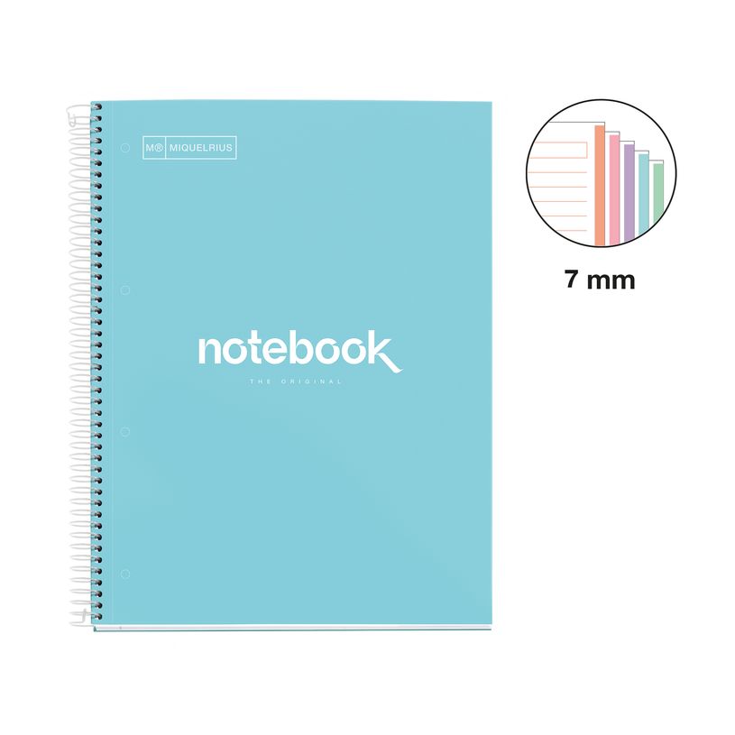 8422593485538-Notebook Emotions, Couverture rigide, A4, lignes horizontales 7 mm, 120 feuilles de 5 couleurs, Miquelr--1