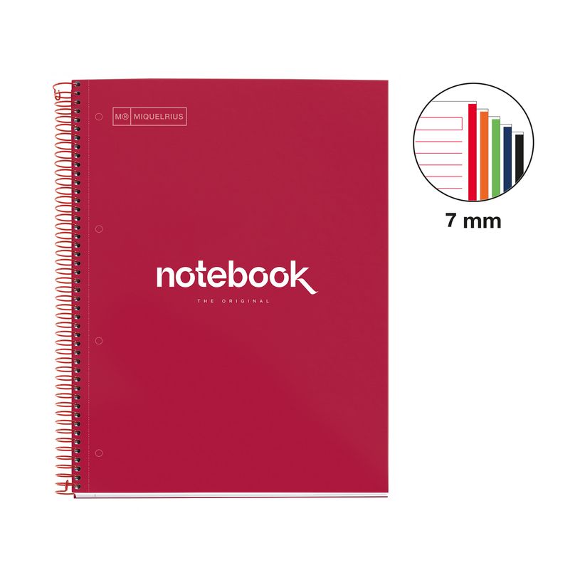 8422593485552-Notebook Emotions, Couverture rigide, A4, lignes horizontales 7 mm, 120 feuilles de 5 couleurs, Miquelr--1