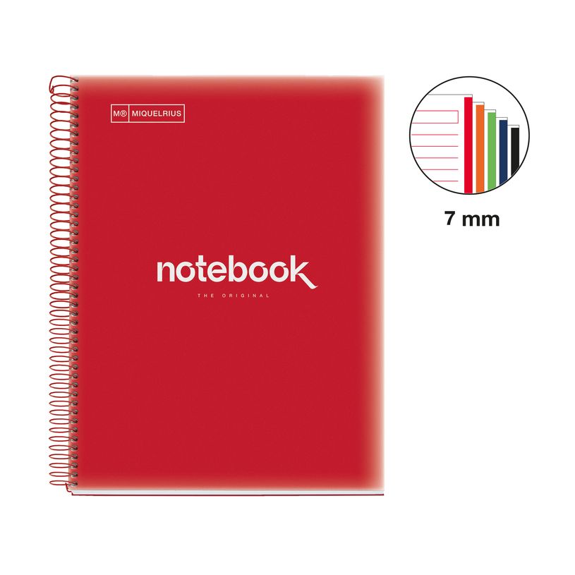 8422593485699-Notebook Emotions, Couverture souple, A4, lignes horizontales 7 mm, 120 feuilles de 5 couleurs, Miquelr--1