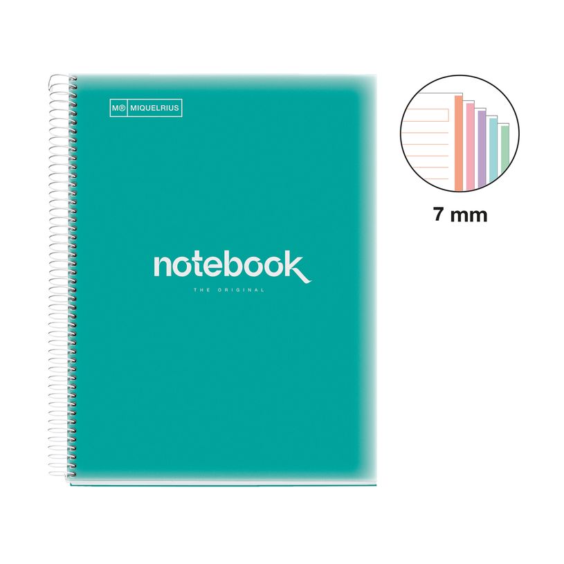 8422593485705-Notebook Emotions, Couverture souple, A4, lignes horizontales 7 mm, 120 feuilles de 5 couleurs, Miquelr--1