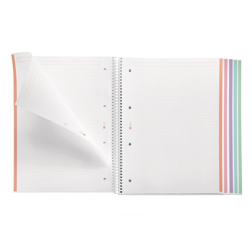 8422593485705-Notebook Emotions, Couverture souple, A4, lignes horizontales 7 mm, 120 feuilles de 5 couleurs, Miquelr--3