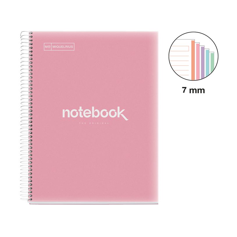 8422593485712-Notebook Emotions, Couverture souple, A4, lignes horizontales 7 mm, 120 feuilles de 5 couleurs, Miquelr--1