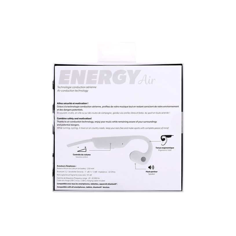 3303170115510-T'nB ENERGY AIR - Écouteurs avec micro - oreille dégagée - montage derrière le cou - B-P_405189005_5-6