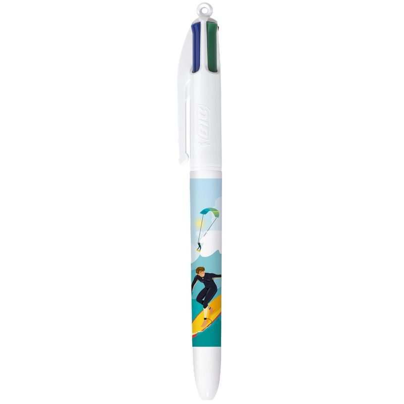 3086123758759-BIC Stylo à Bille 4 Couleurs Original à Pointe Moyenne Rétractable (1,00 mm) - Décors Thématique Sud-P_405189041_5-4