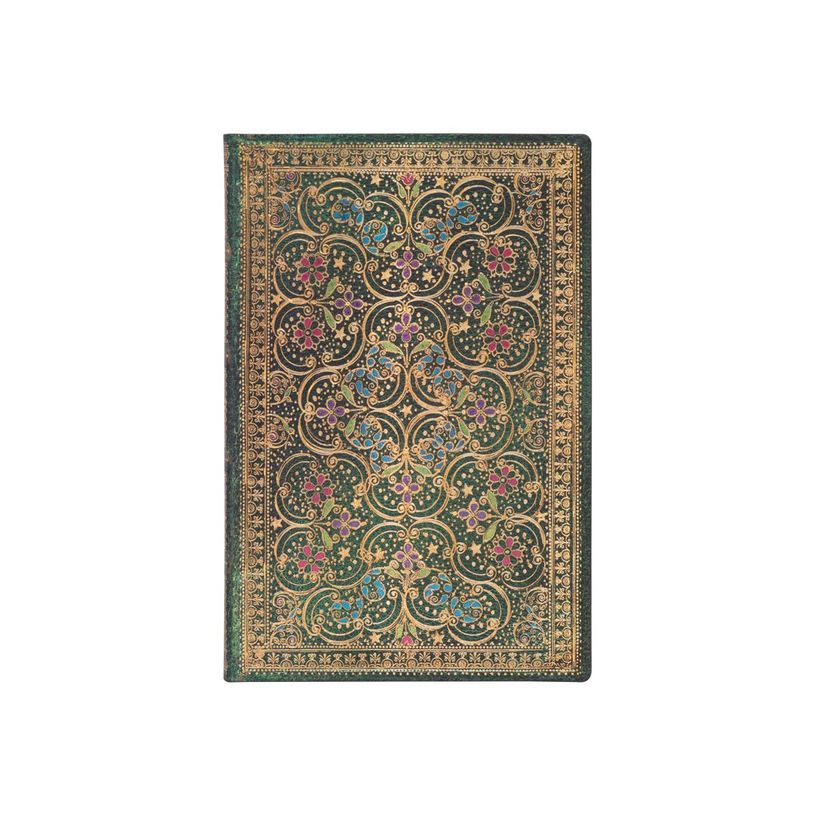 9781439772614-Paperblanks The Queen's Binding - Journal - reliure piquée - mini - 95 x 140 mm - 104 feuilles / 208 pages - ligné - Pinnacle - vert - carton po-P_405189135_1-0