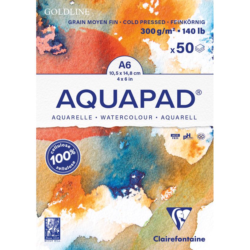 3329689756204-Clairefontaine - Aquapad - bloc encollé - A6 - 50 feuilles - 300g-P_405190314_1-0