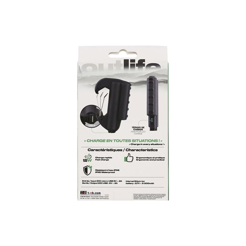 3303170108123-T'nB OUTLIFE - Station de charge - 5000 mAh - Fast Charge (USB) - noir-P_405190566_5-3