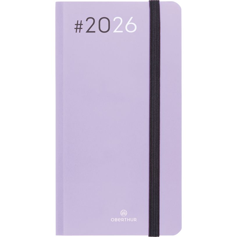 3664447206028-Agenda Flex - 1 semaine sur 2 pages - 9,5 x 17,5 cm - lilas - Oberthur--0