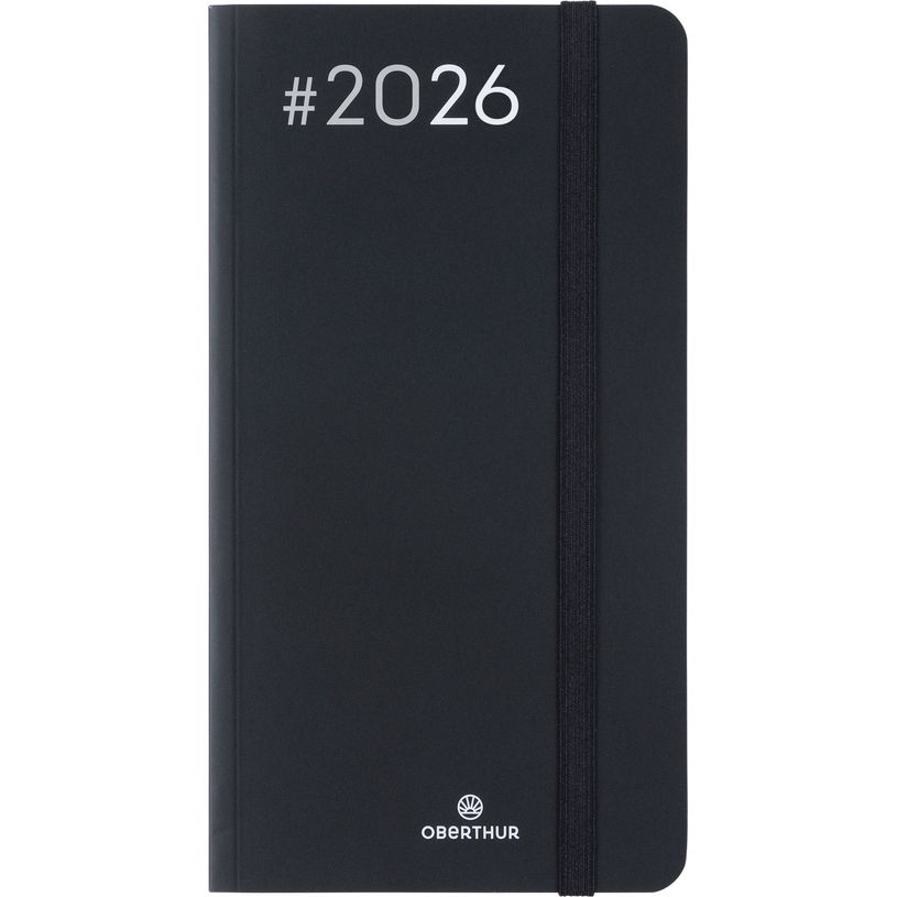 3664447205991-Agenda Flex - 1 semaine sur 2 pages - 9,5 x 17,5 cm - noir - Oberthur--0
