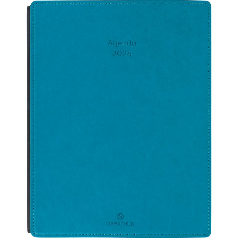 3664447208534-Agenda Stan - la semaine sur 1 page et 1 page de notes - 19 x 24,5 cm - bleu canard - Oberthur--0