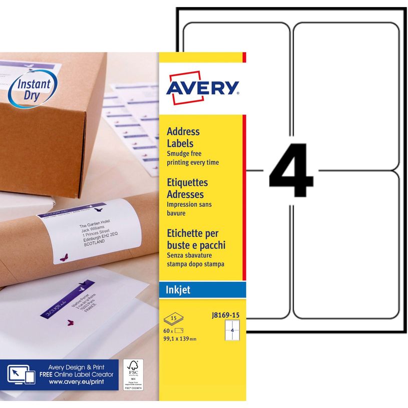5014702147838-Avery - 60 Etiquettes adhésives d'expédition - 99.1 x 139 mm - blanches-P_405199455_5-0
