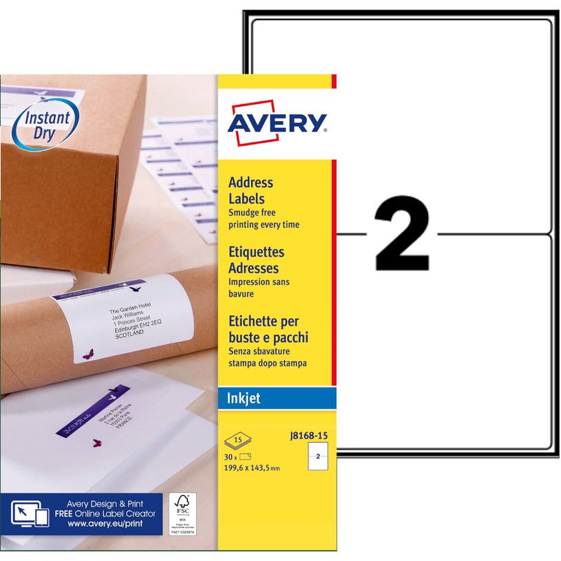 5014702147821-Avery - 30 Etiquettes adhésives d'expédition - 199,6 x 143,5 mm -blanches-P_405199456_5-0