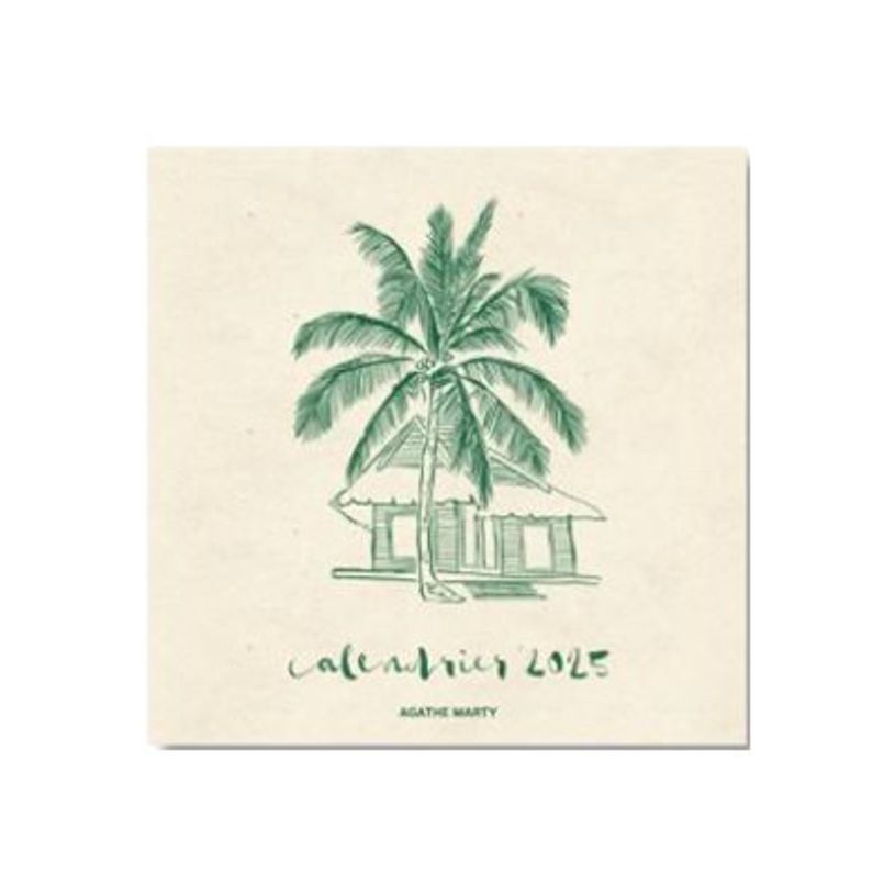 3700368759318-BLUE ART Nouvelle - Calendrier - 2025 - palm tree by Agathe Marty - 14 pages - 30 x 30 cm-P_405199663_1-0