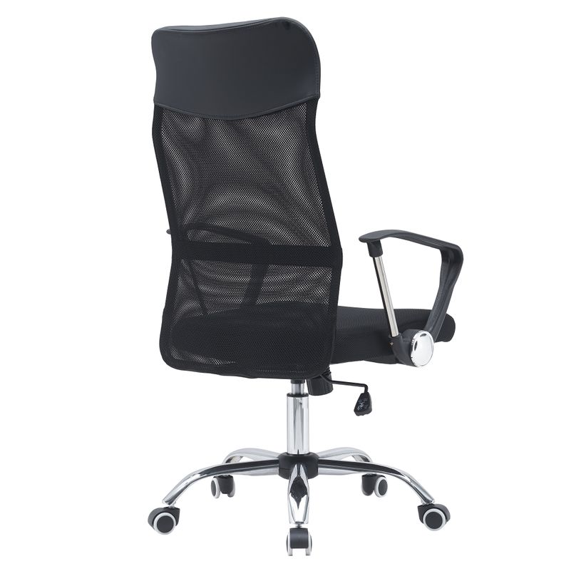 3760170885711-Fauteuil de bureau - accoudoirs fixes - appuie-tête intégré - noir-P_405199728_5-4