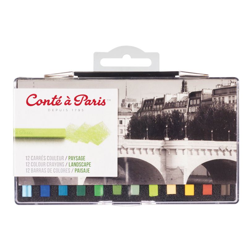 646217502465-Conte A PARIS - Crayon de cire - couleurs de paysage assorties (pack de 12)-P_405199828_4-1