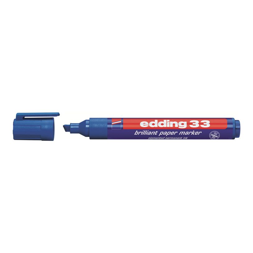 4004764304875-edding 33 brilliant paper - Marqueur - permanent - bleu - encre pigmentée à base d'eau --P_405199895_1-0