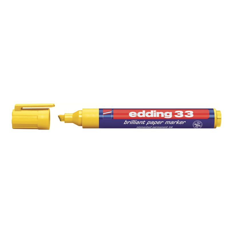 4004764064571-edding 33 brilliant paper - Marqueur - permanent - jaune - encre pigmentée à base d'eau -P_405199896_1-0