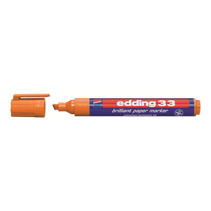 4004764064601-edding 33 brilliant paper - Marqueur - permanent - orange - encre pigmentée à base d'eau-P_405199897_1-0