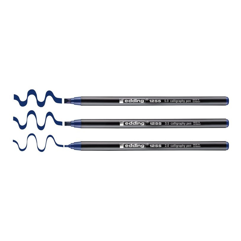 4004764926619-edding 1255 - Feutre - permanent - bleu acier - encre pigmentée à base d'eau (pack de 3)-P_405199910_2-0