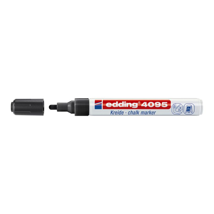 4004764963676-edding 4095 chalk - Marqueur - pour verre, miroir, tableau noir - noir, rouge, bleu, lumière fluorescente verte - c-P_405199922_2-0