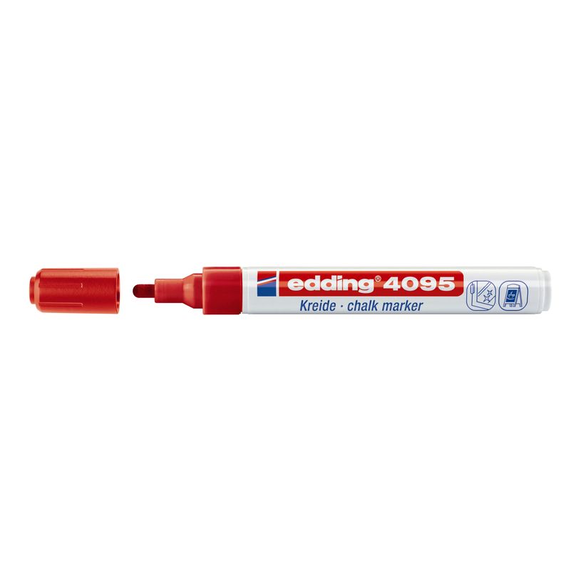 4004764963676-edding 4095 chalk - Marqueur - pour verre, miroir, tableau noir - noir, rouge, bleu, lumière fluorescente verte - c-P_405199922_5-2